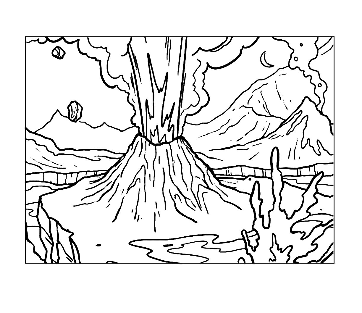 volcano eruption coloring pages