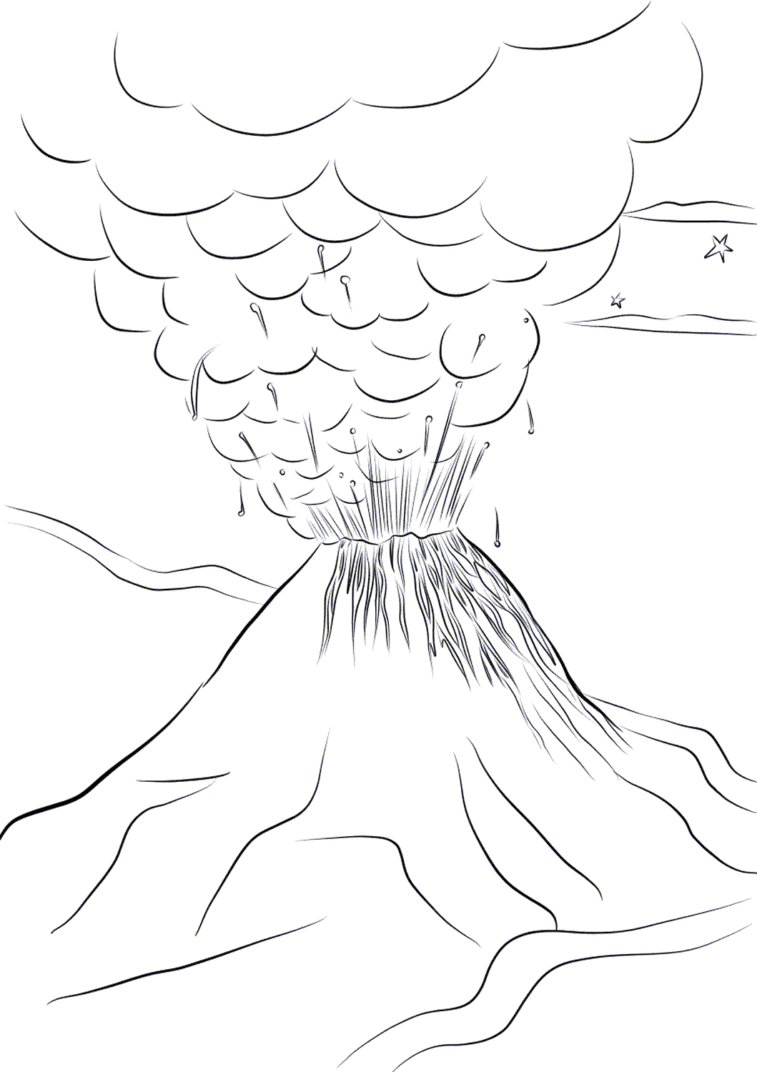 volcano printable coloring pages