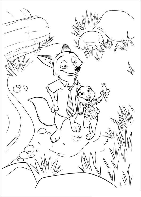 Disney Zootopia Coloring Pages Printable PDF - Coloringfolder.com