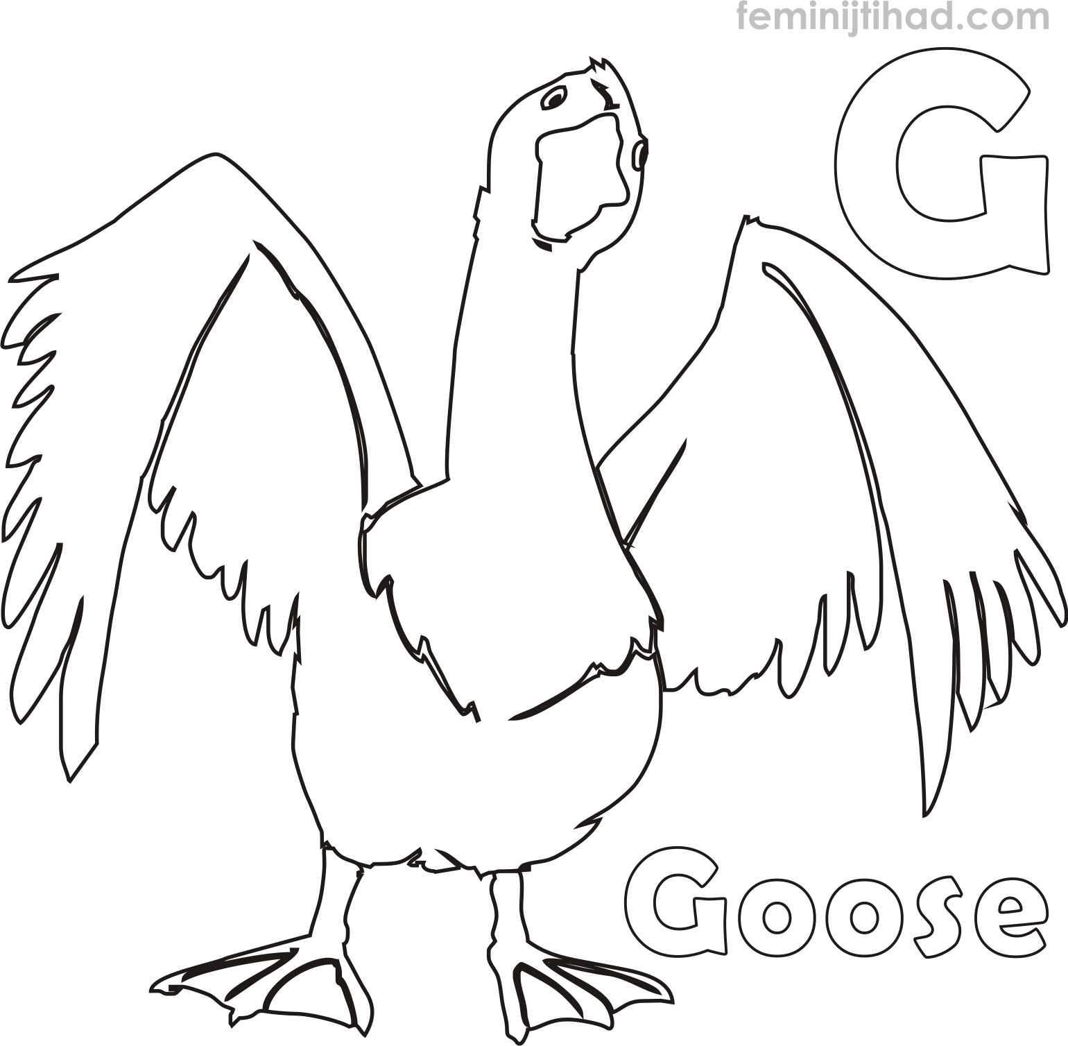 free printable goose coloring page