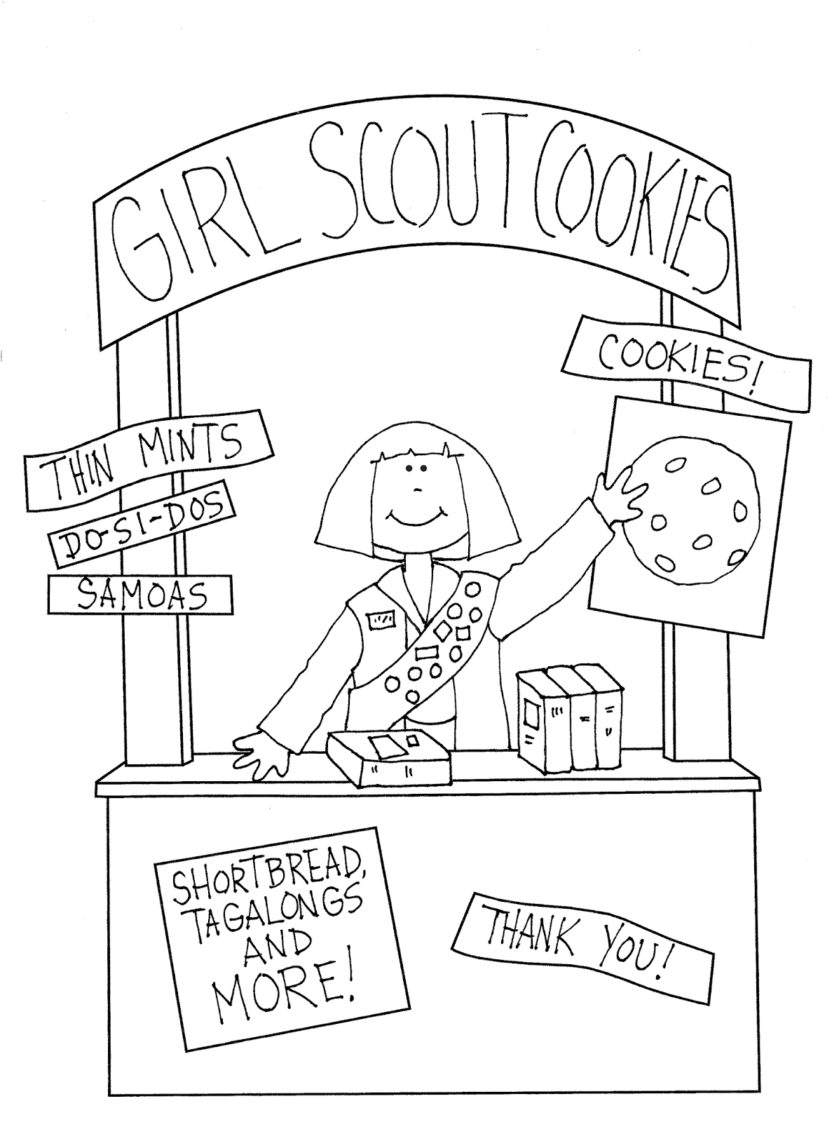 girl scout cookie coloring pages