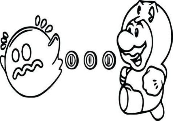 ghost mario coloring pages