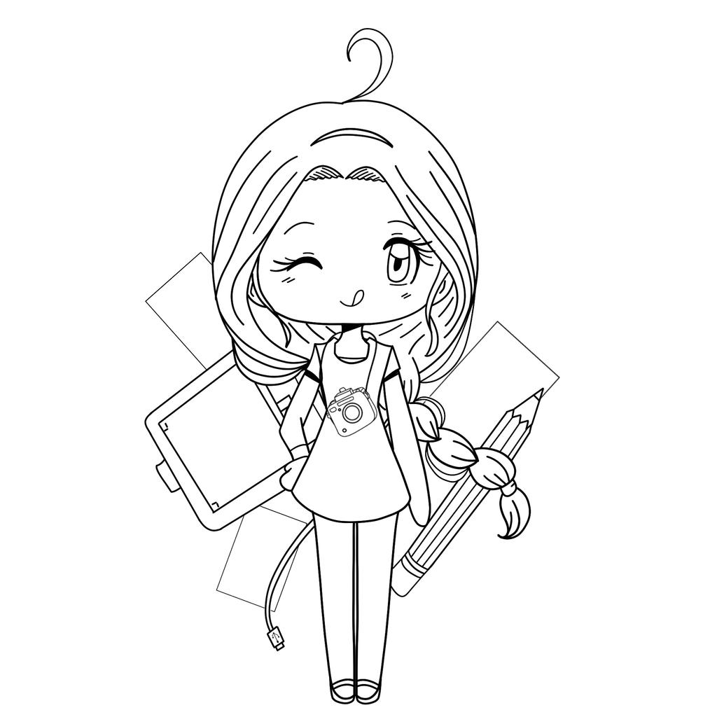 cute anime chibi girl coloring pages