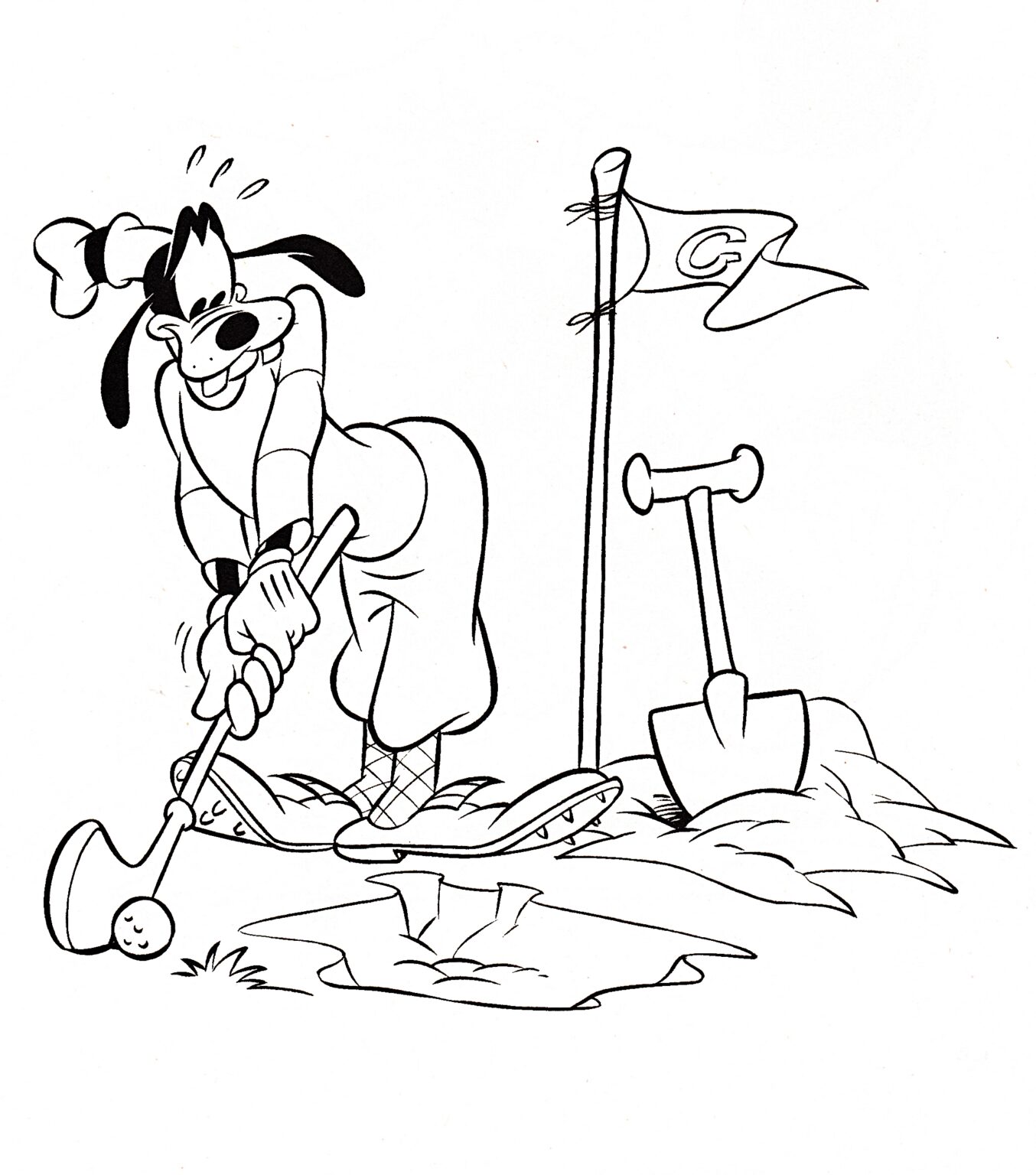 Funny Goofy Coloring Pages Pdf To Print - Coloringfolder.com