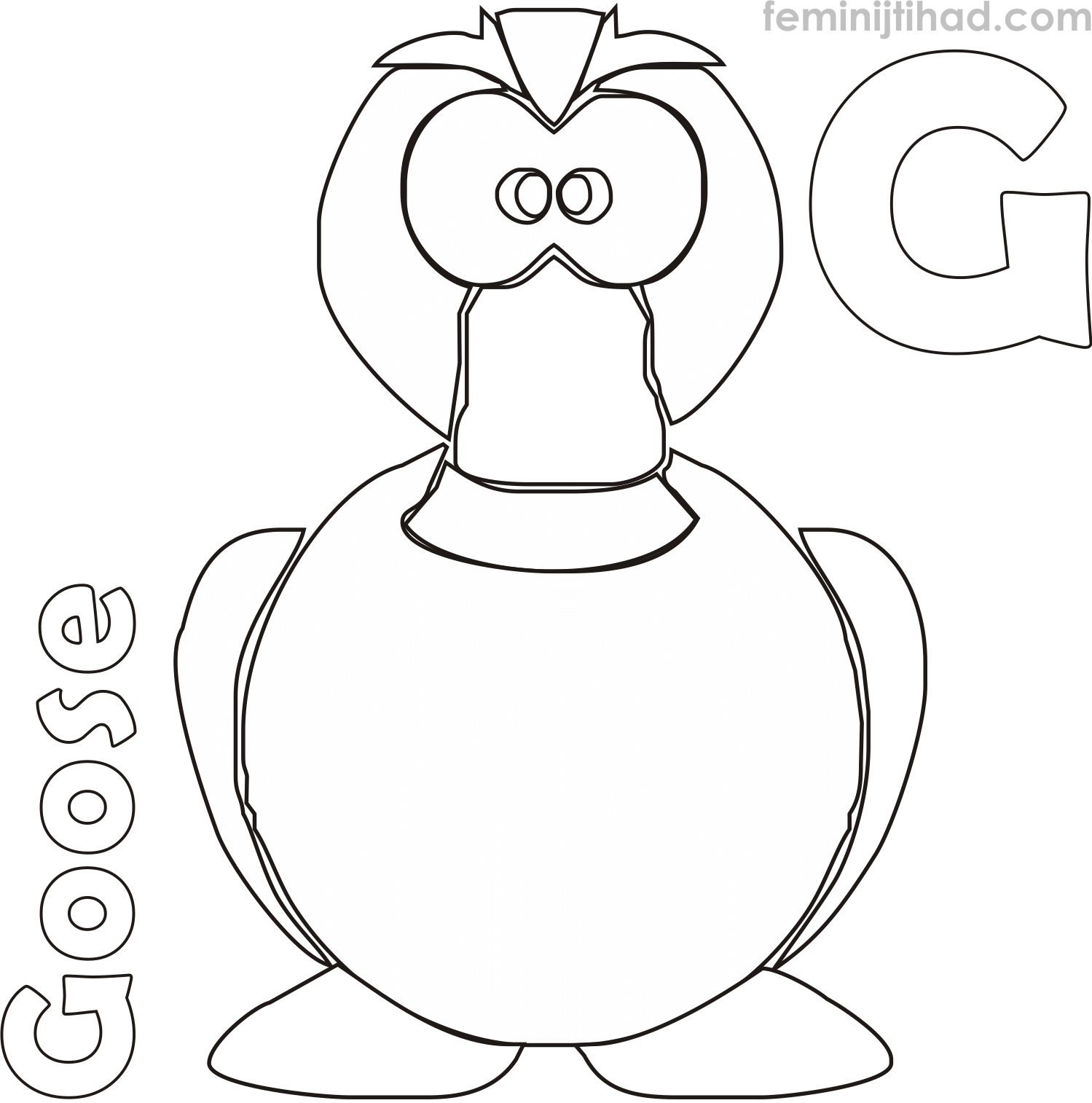 g is for goose coloring page