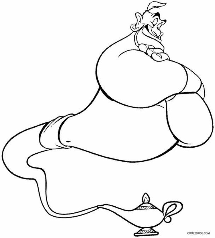 genie coloring pages aladdin