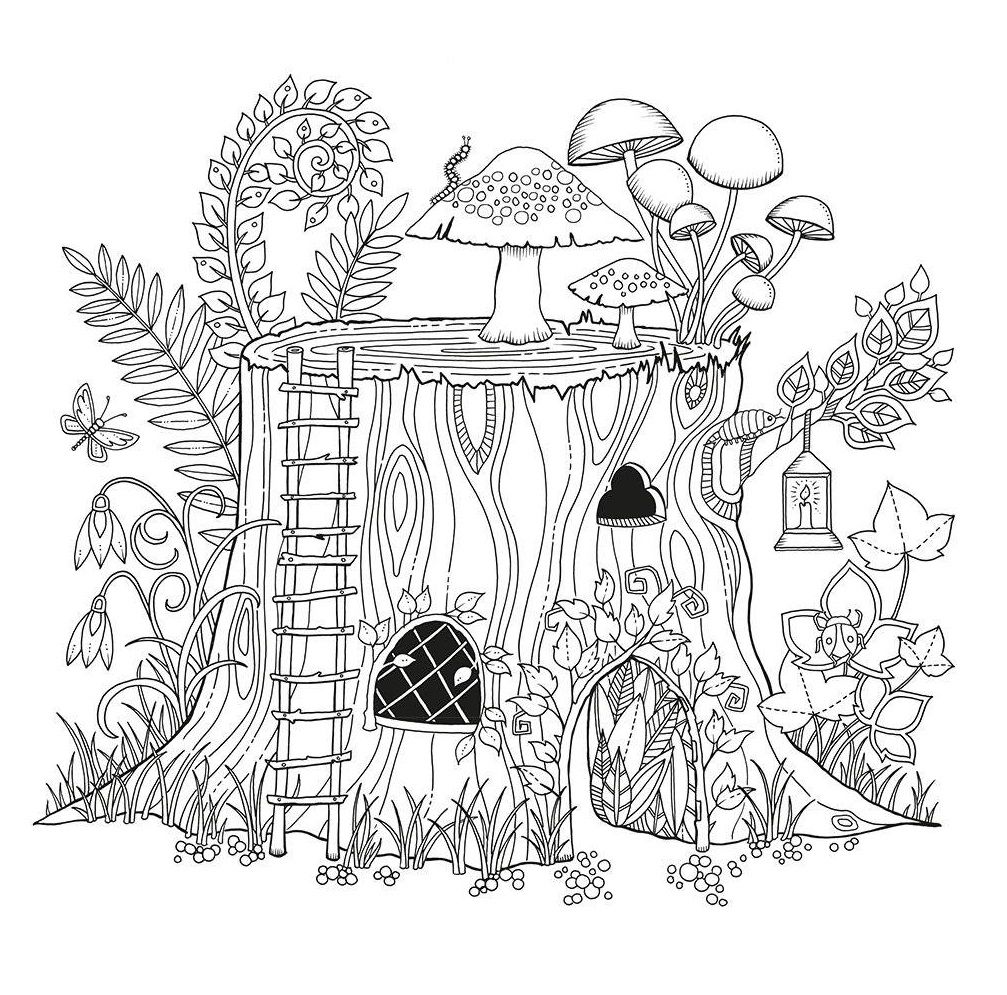 enchanted forest coloring pages pdf