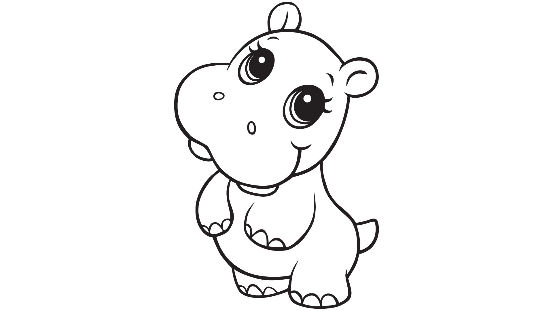 baby hippo coloring pages