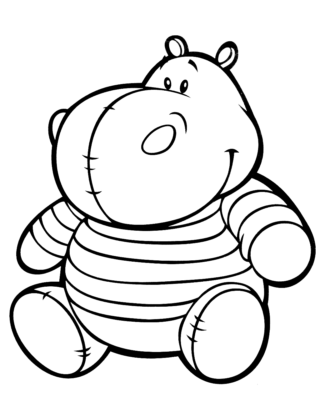 coloring pages baby hippo face