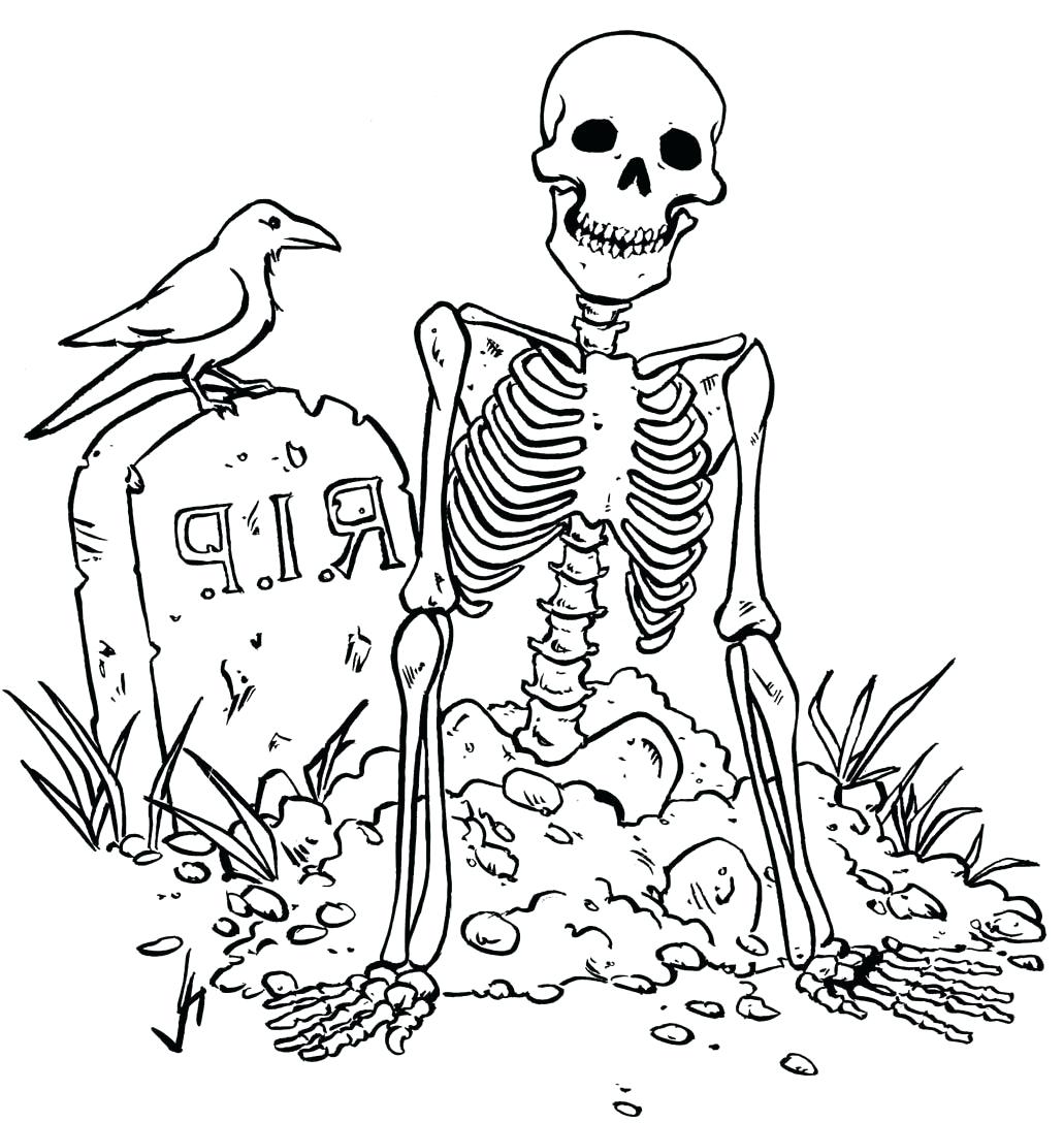 free skeleton coloring pages
