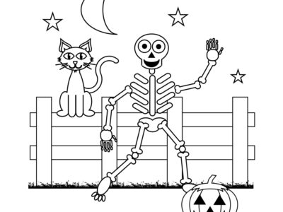 halloween skeleton coloring pages