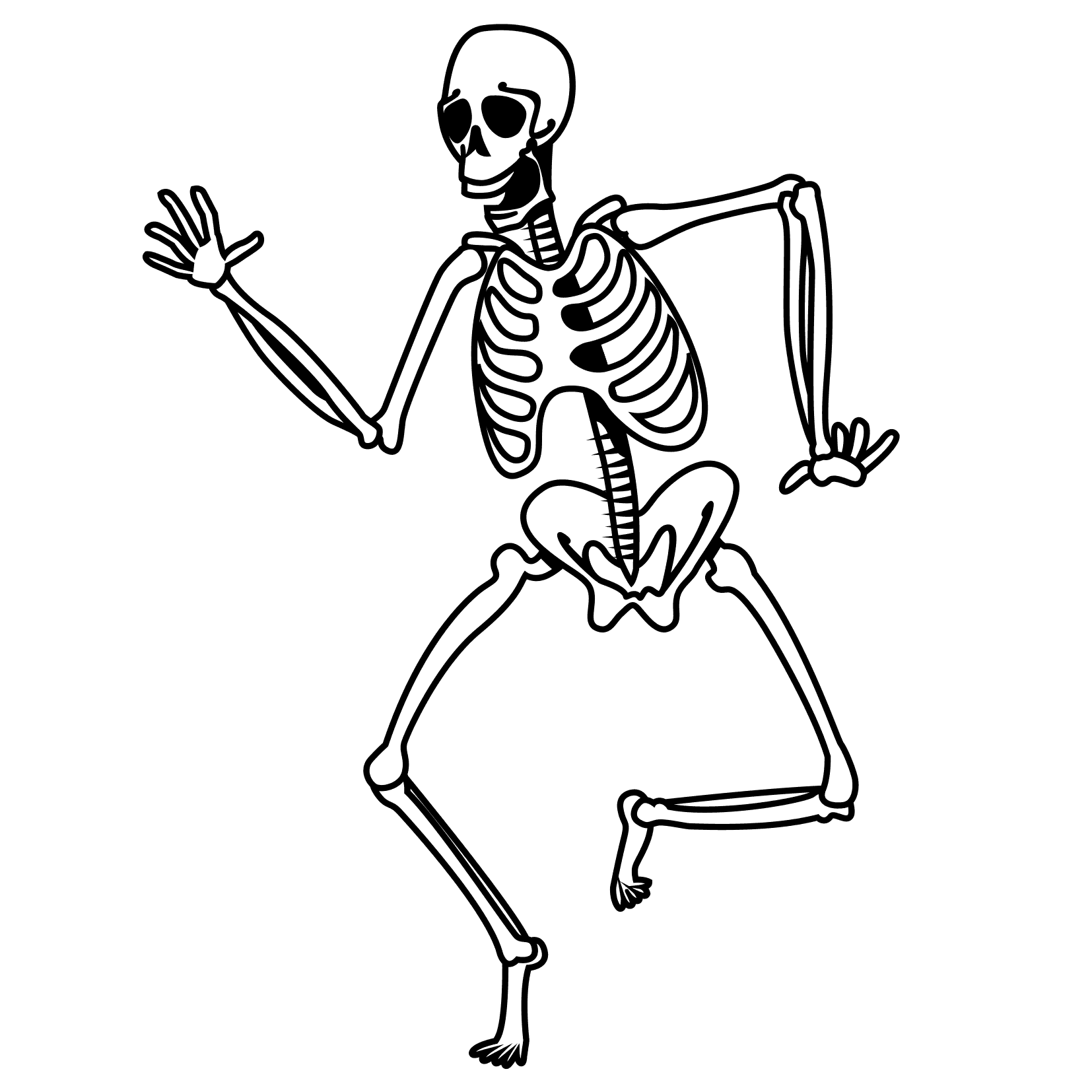 scary skeleton coloring pages