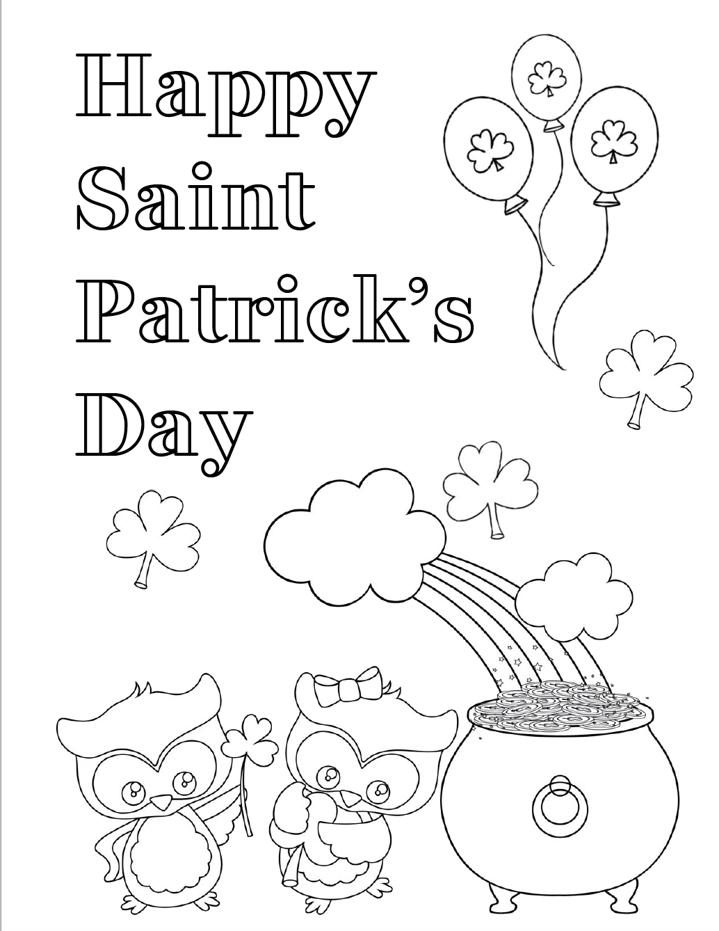 printable st patricks day coloring pages