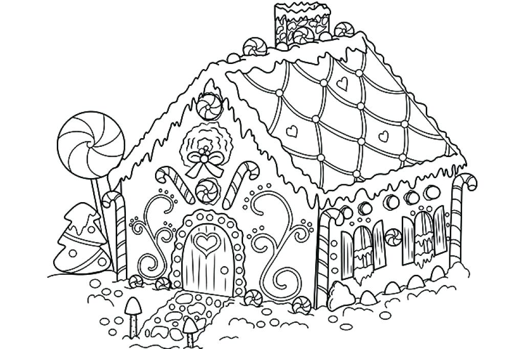gingerbread house coloring pages for kids