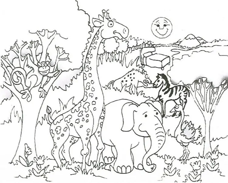 giraffe coloring page picture
