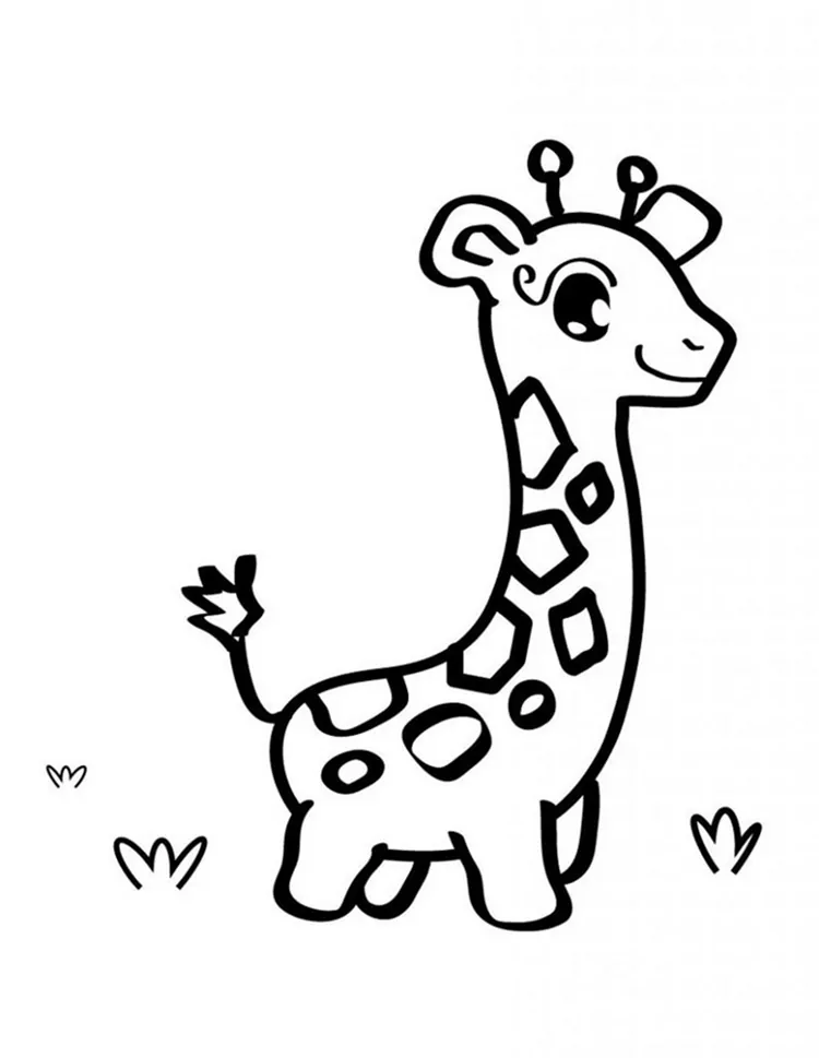 cute baby giraffe coloring page