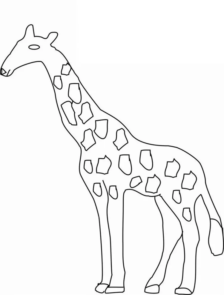easy giraffe coloring sheet
