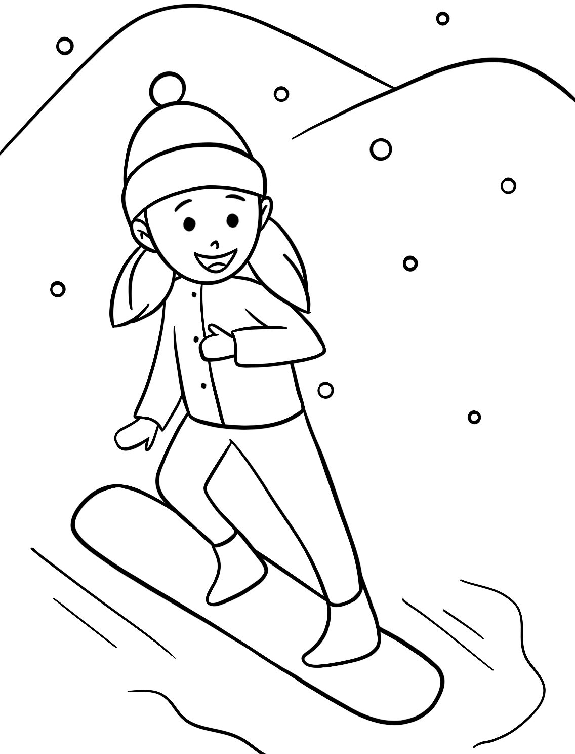 girl snowboarding coloring pages