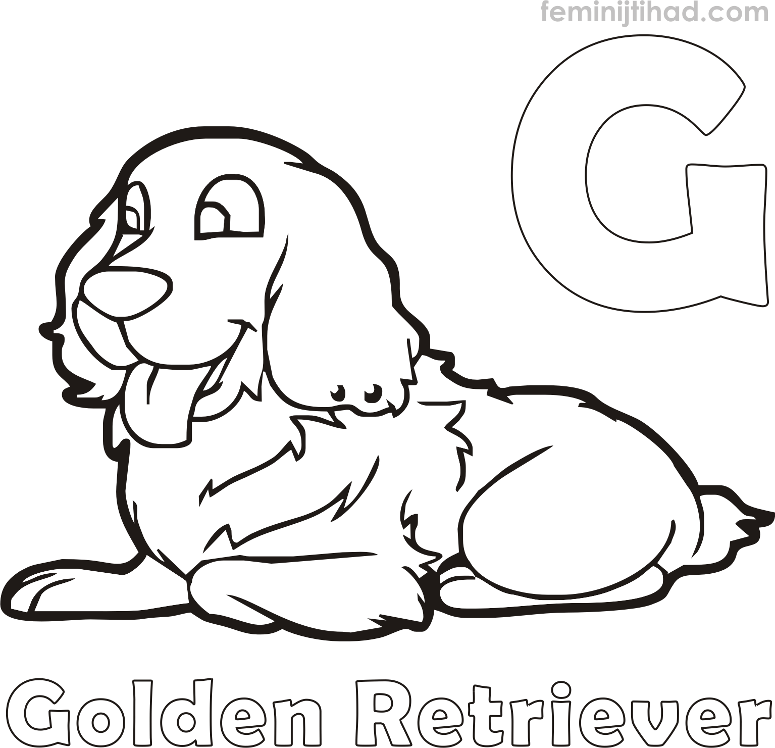 golden retriever dog coloring pages