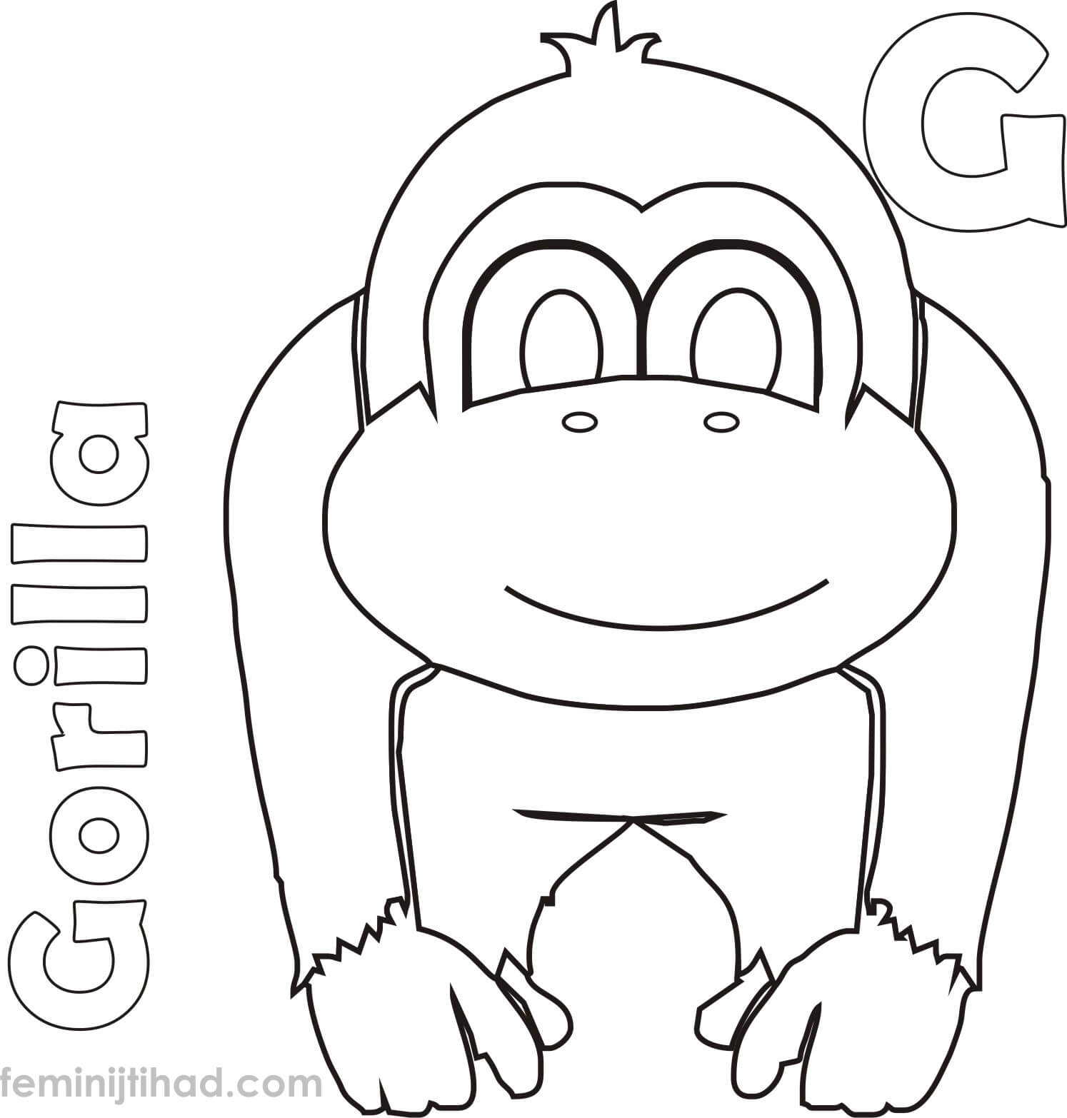 Gorilla Coloring Pages PDF Printable - Coloringfolder.com