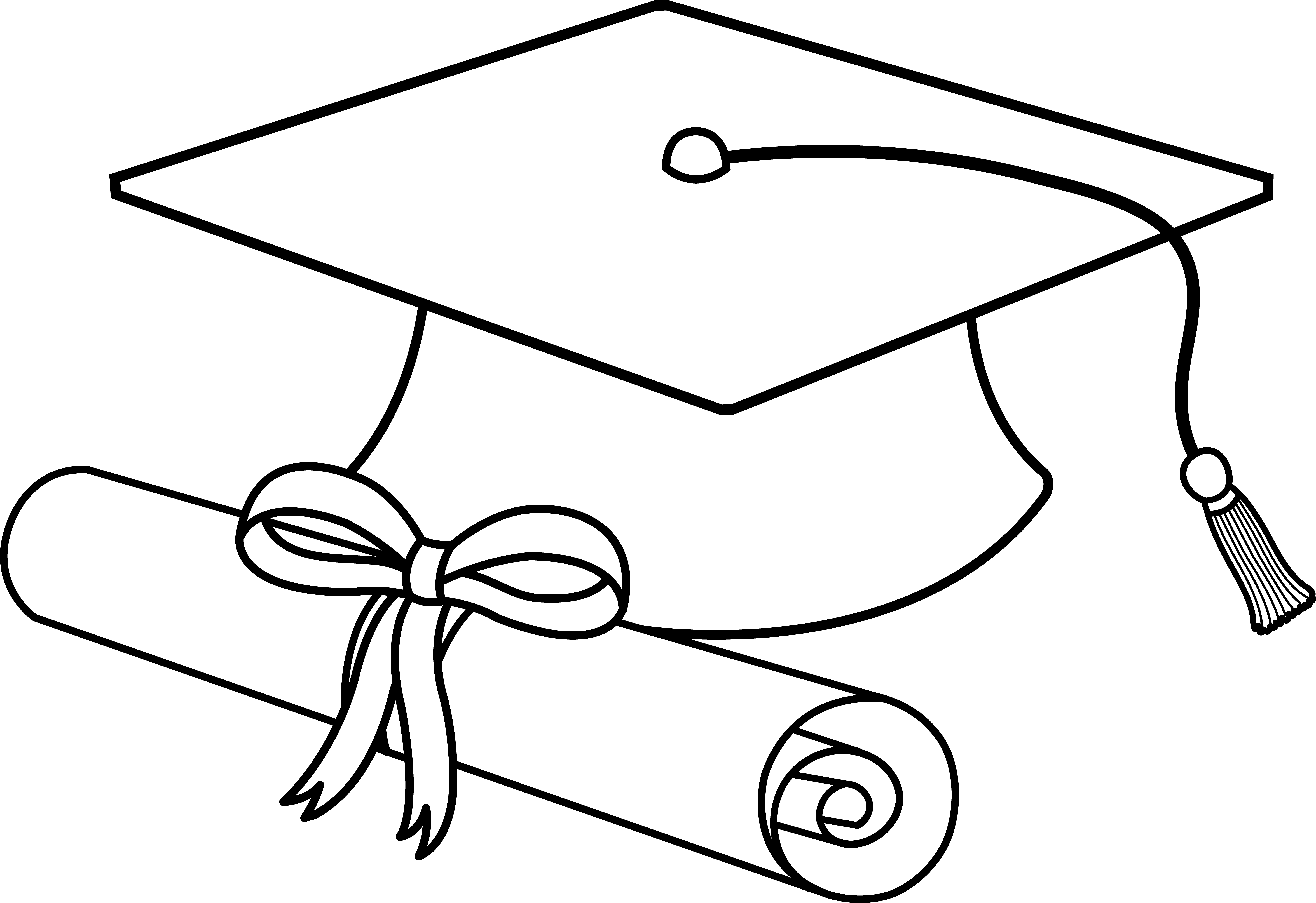 graduation cap and gown coloring pages