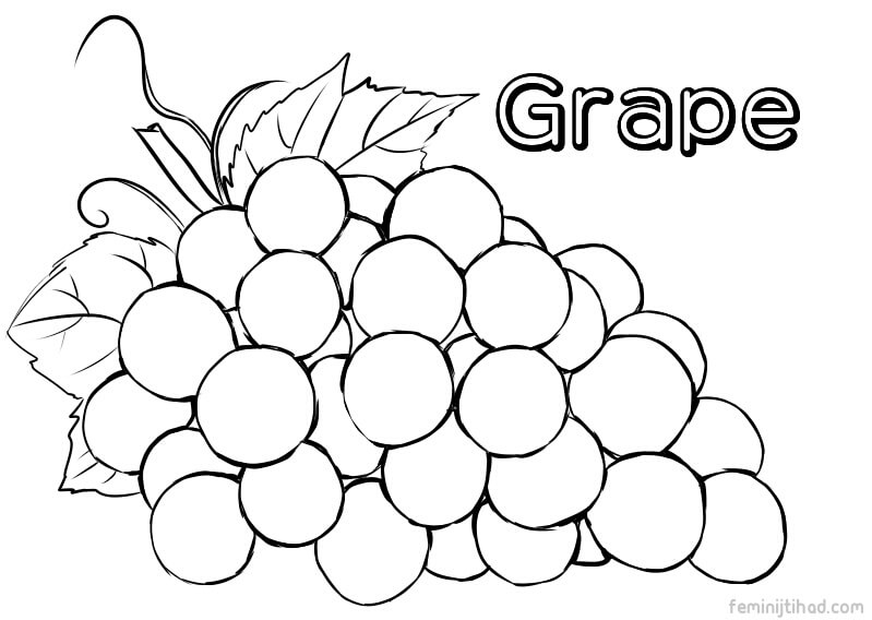 grape coloring images free
