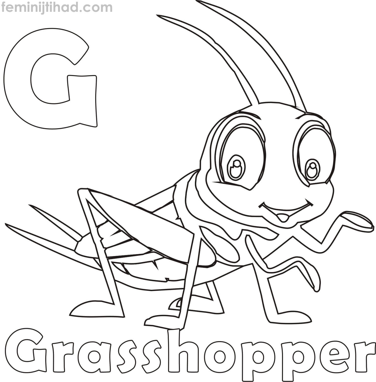 grasshopper coloring pages free