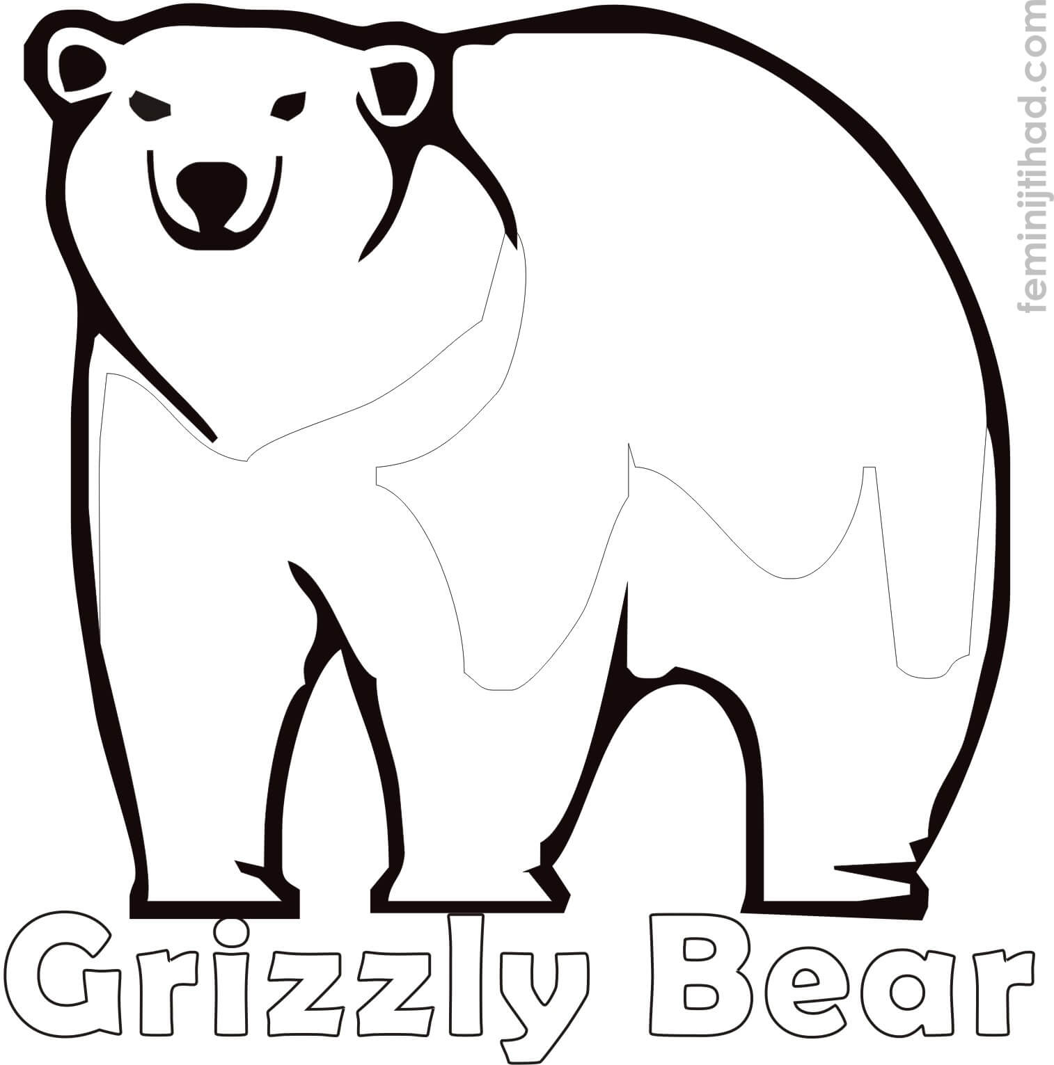 grizzly bear coloring page