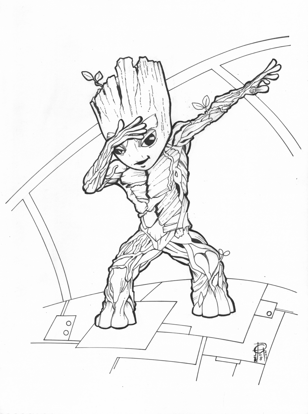 baby groot coloring pages
