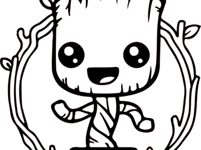 cute groot coloring pages