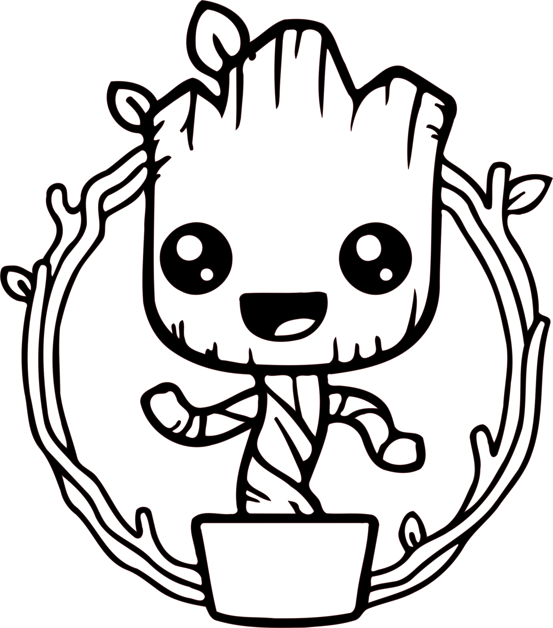 cute groot coloring pages