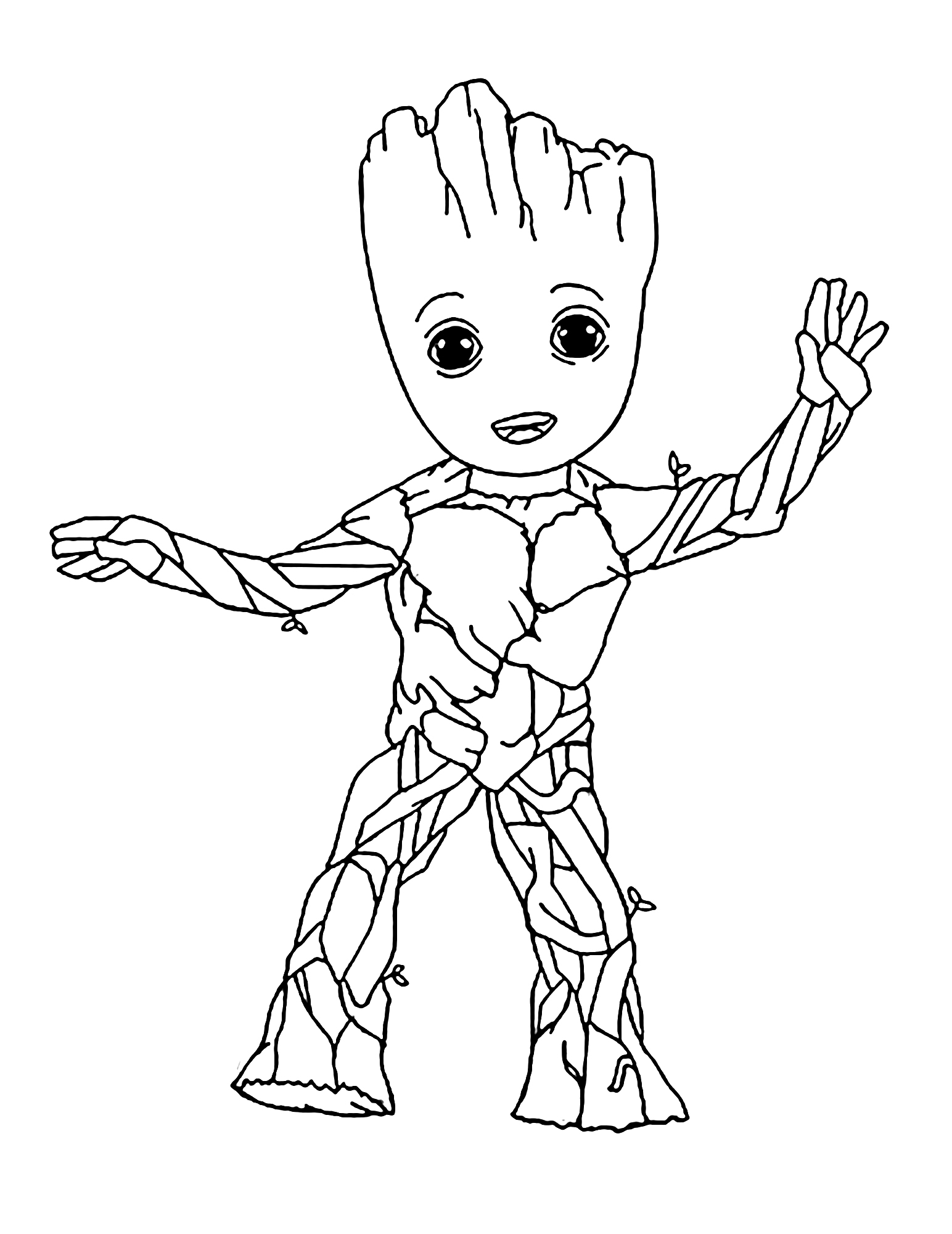 easy groot coloring pages