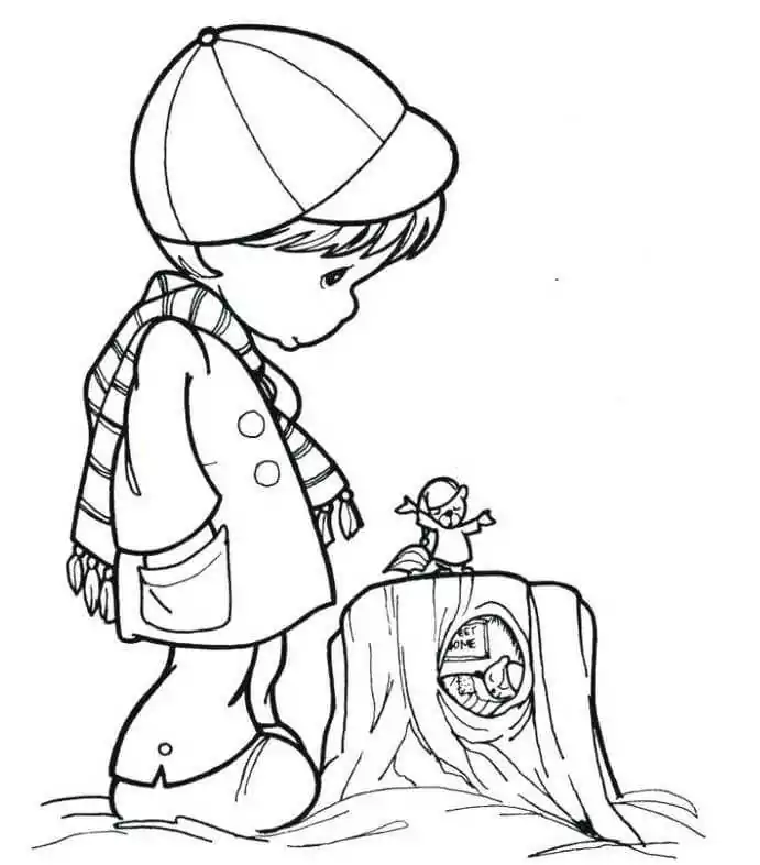 precious moments groundhog day coloring page