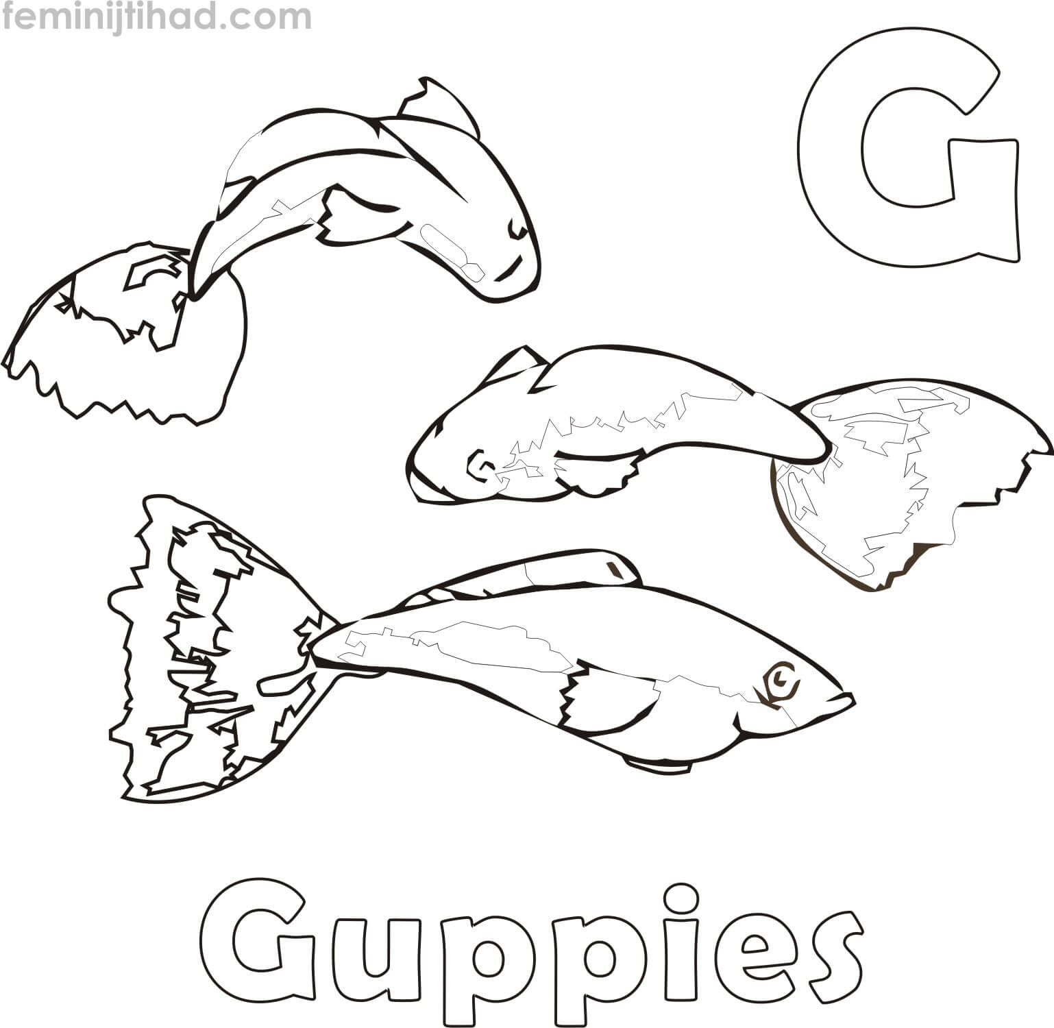 guppies coloring pages free