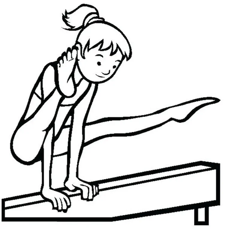 gymnastics coloring pages beam