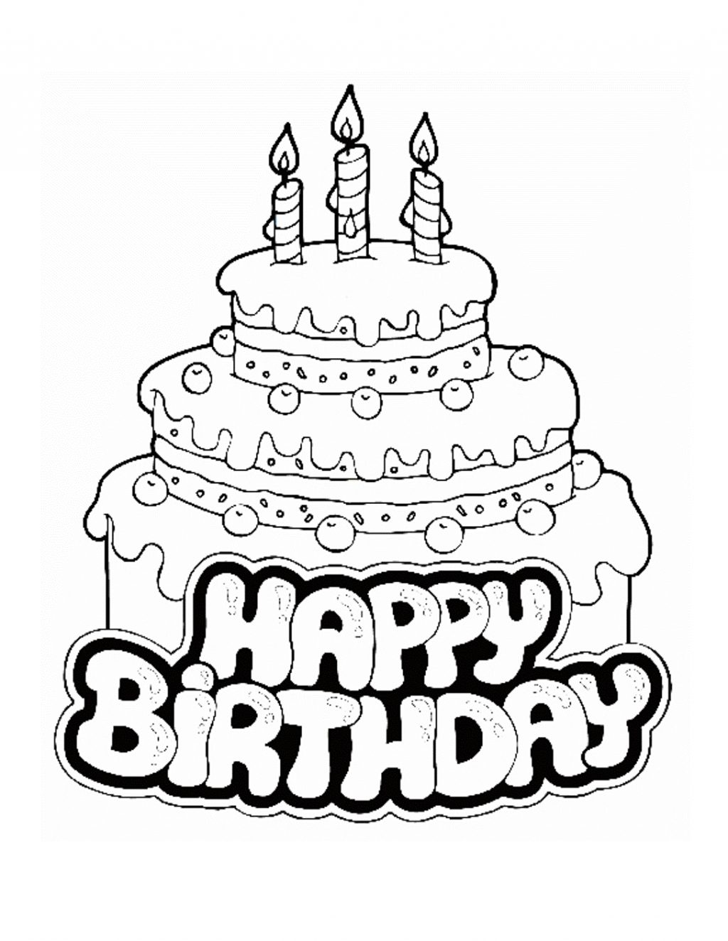 happy birthday cake coloring pages