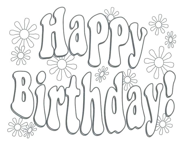 happy birthday coloring pages free printable