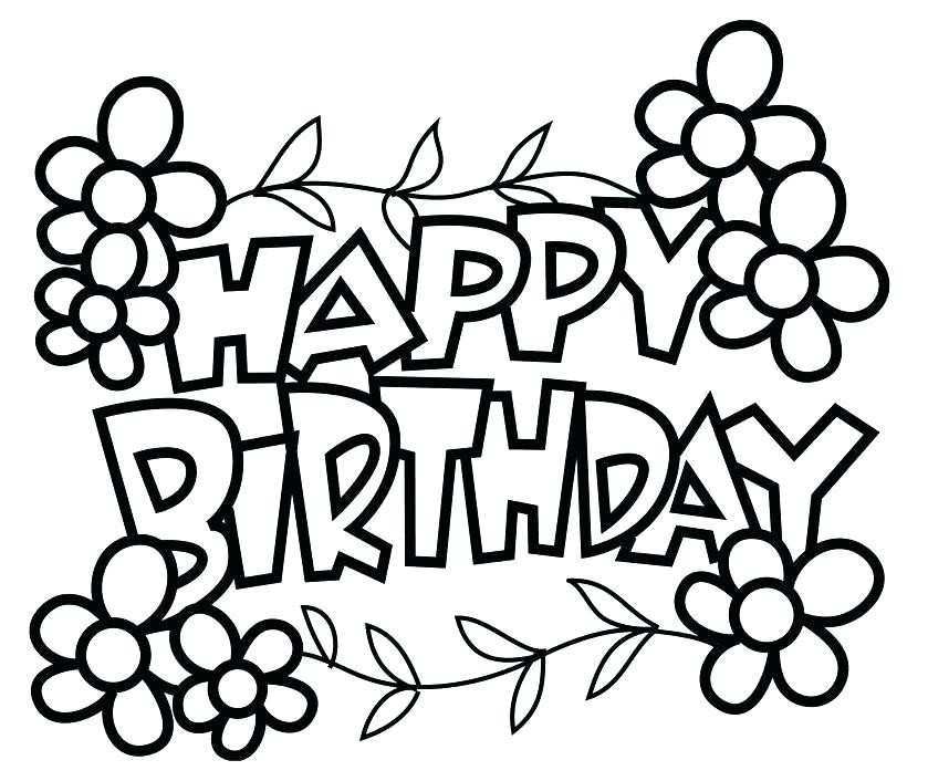 happy birthday coloring pages printable