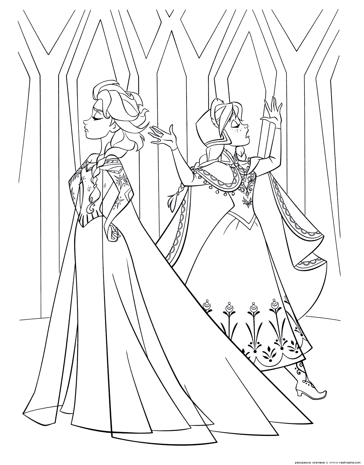 coloring pages elsa and anna