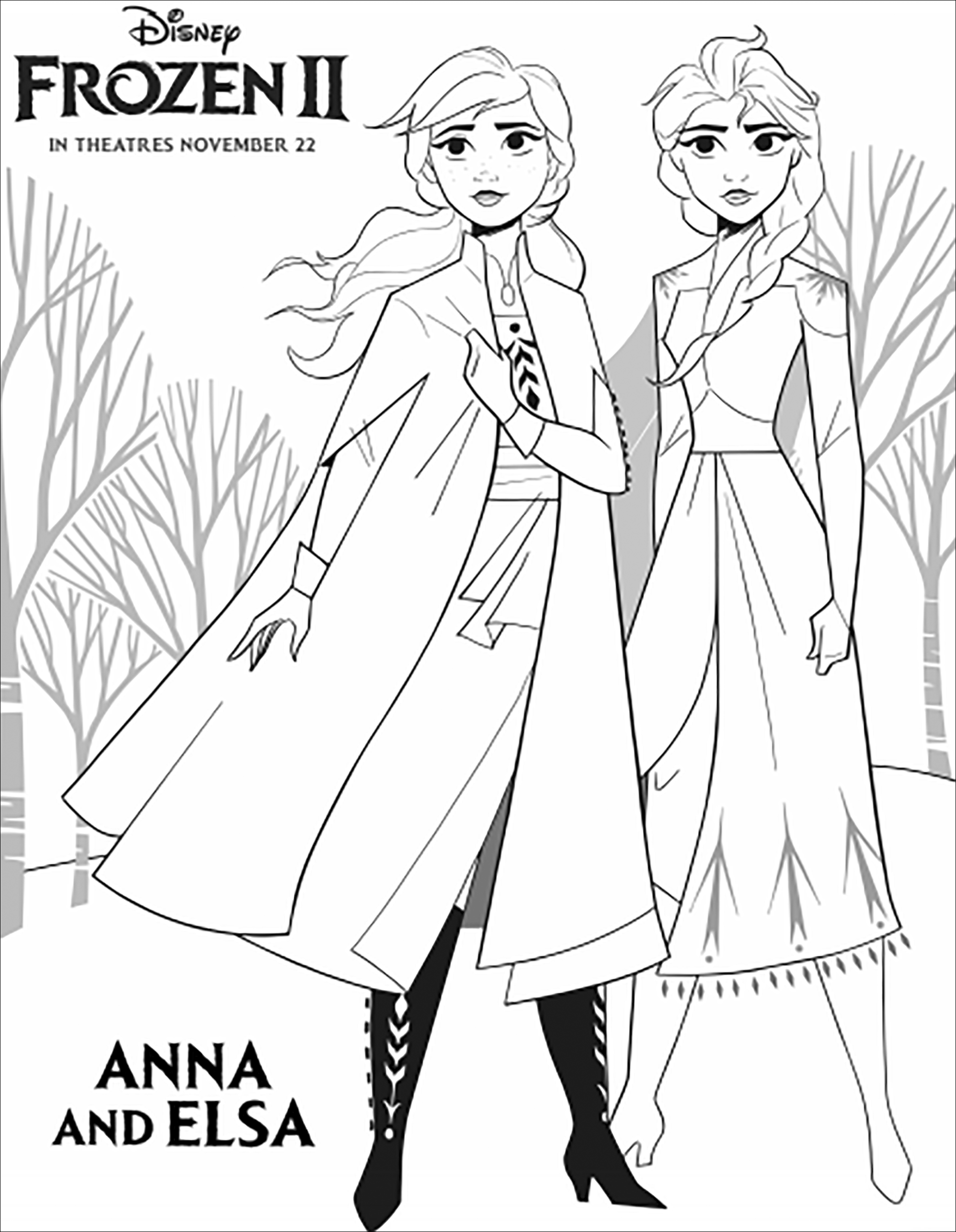 elsa anna coloring pages