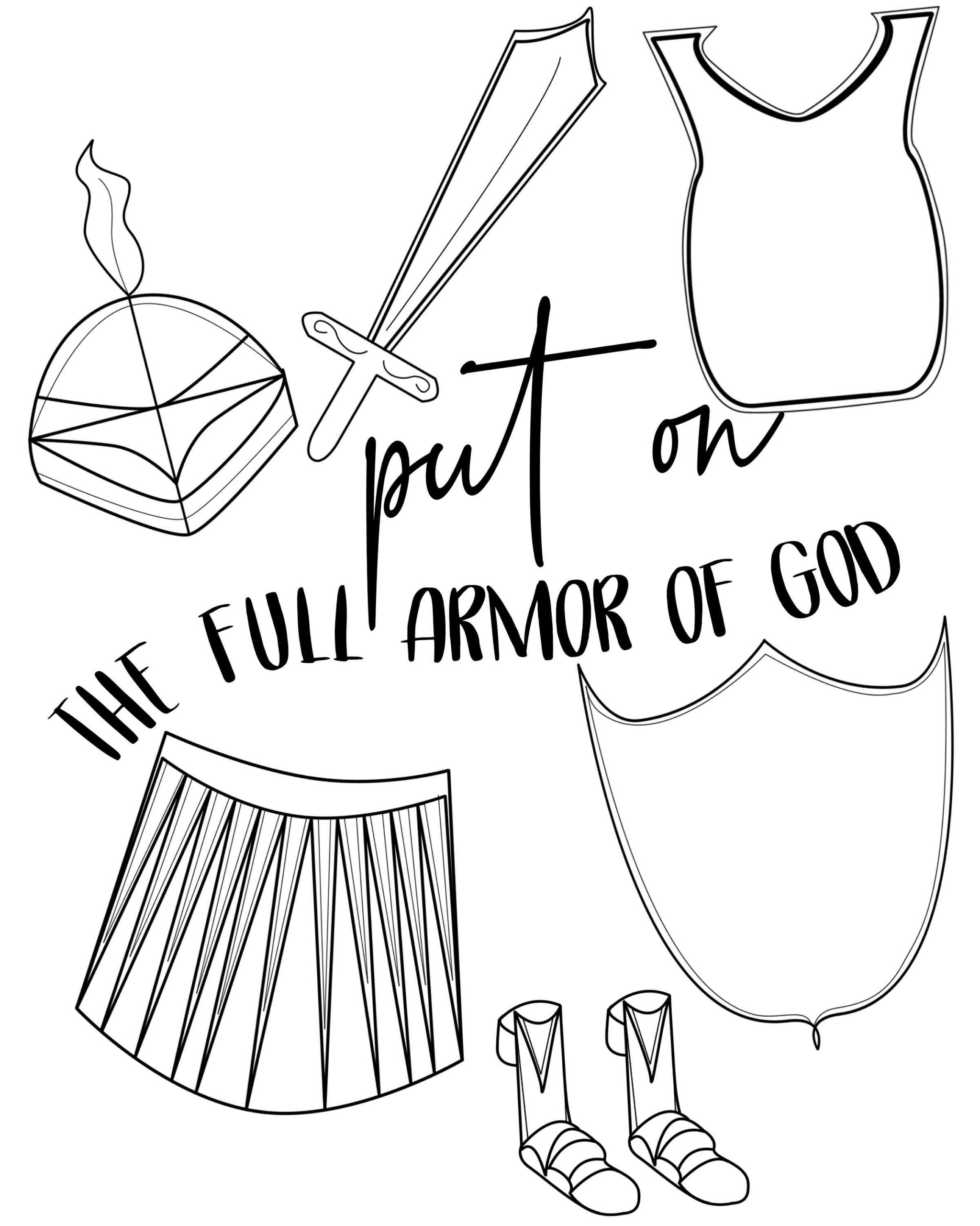 armor of god coloring pages free