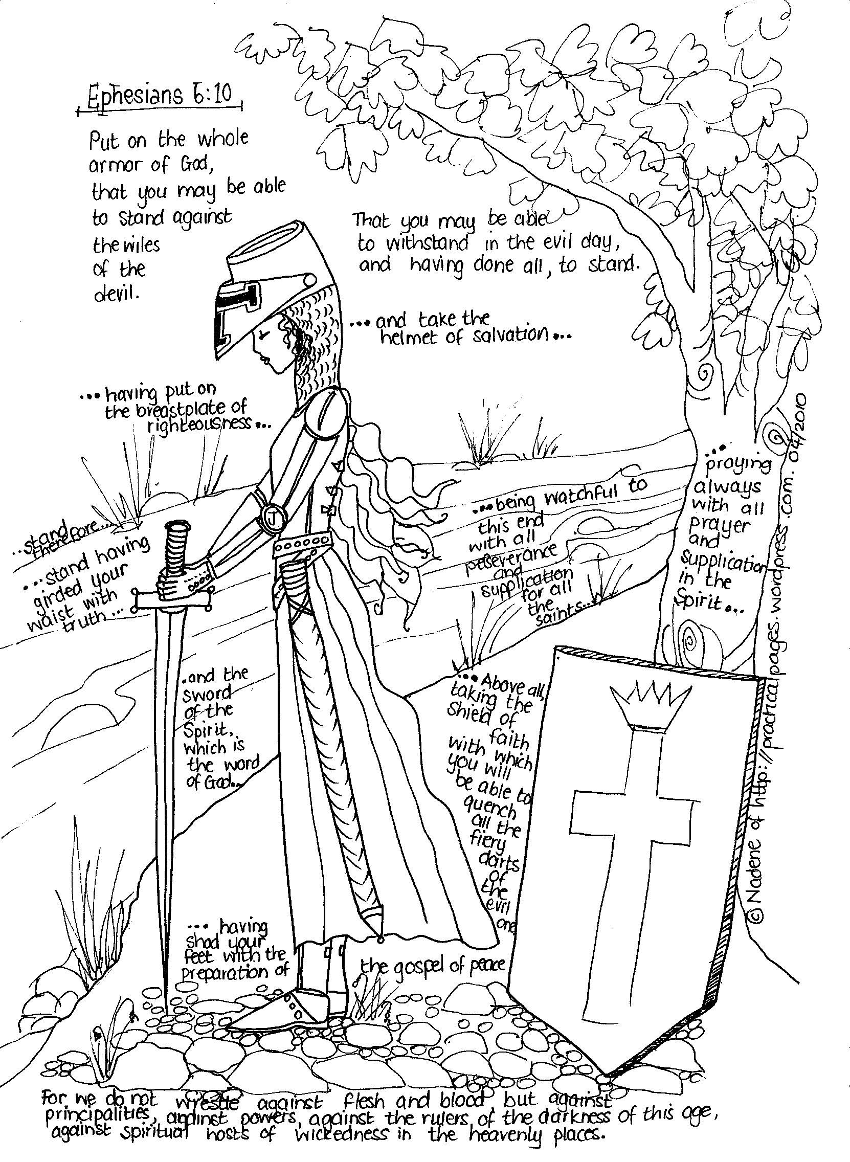 armor of god coloring pages