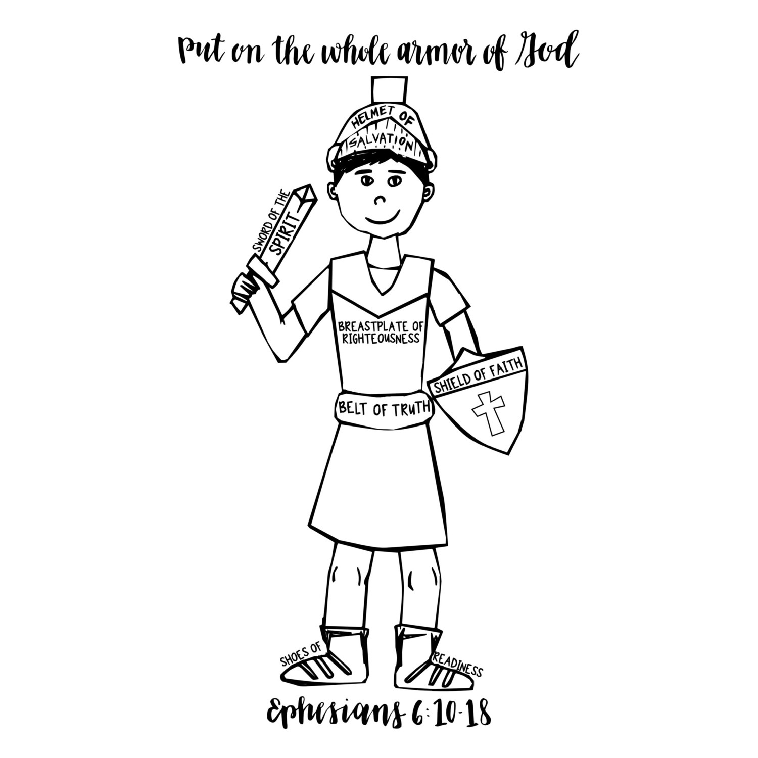 the armor of god coloring pages