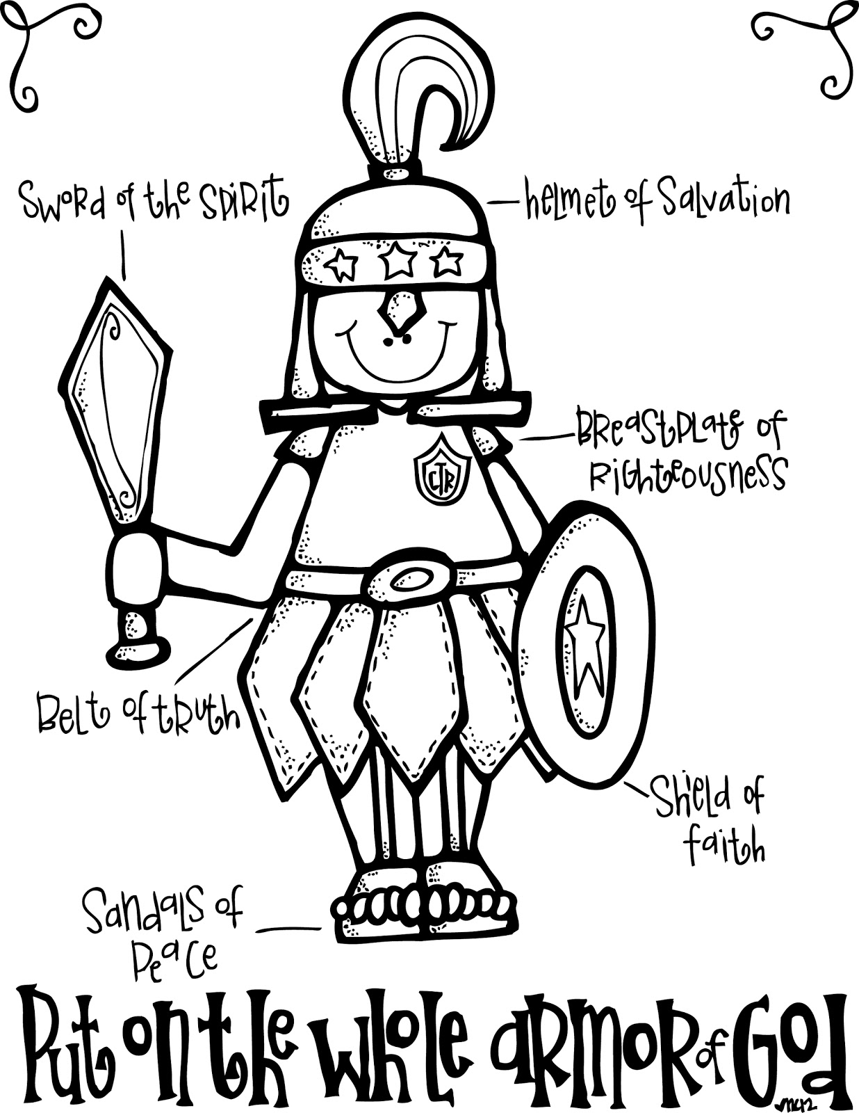 whole armor of god coloring pages