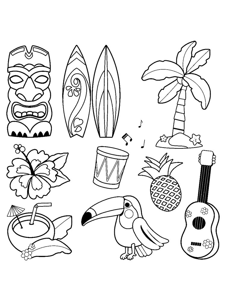 coloring pages of hawaii for kids