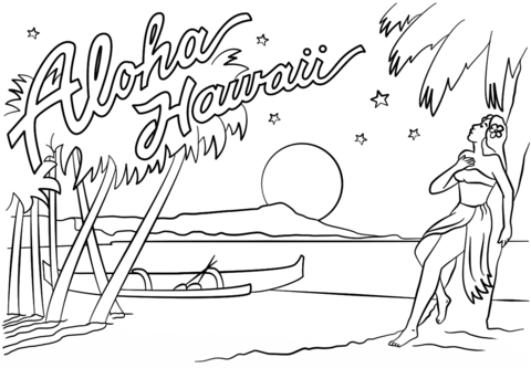 free hawaii coloring pages