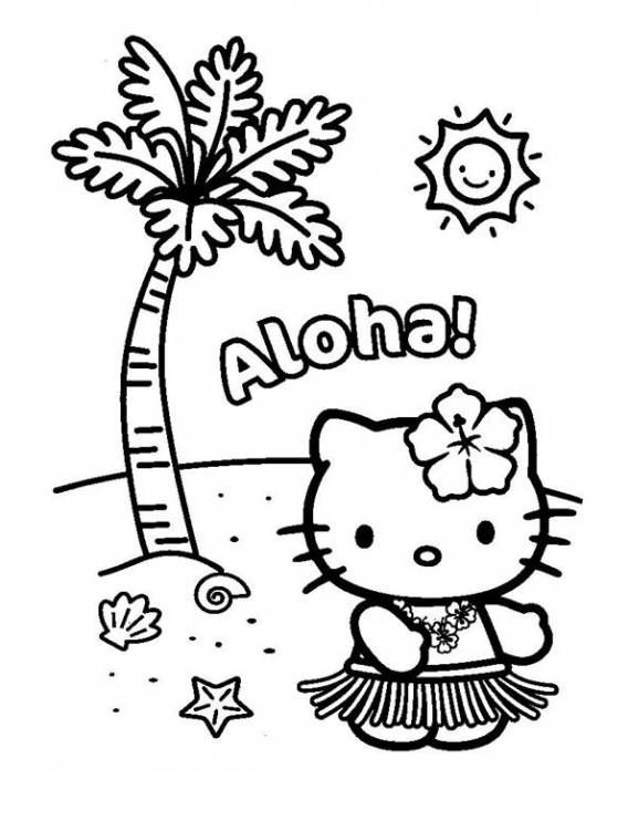 hello kitty coloring pages printable in hawaii