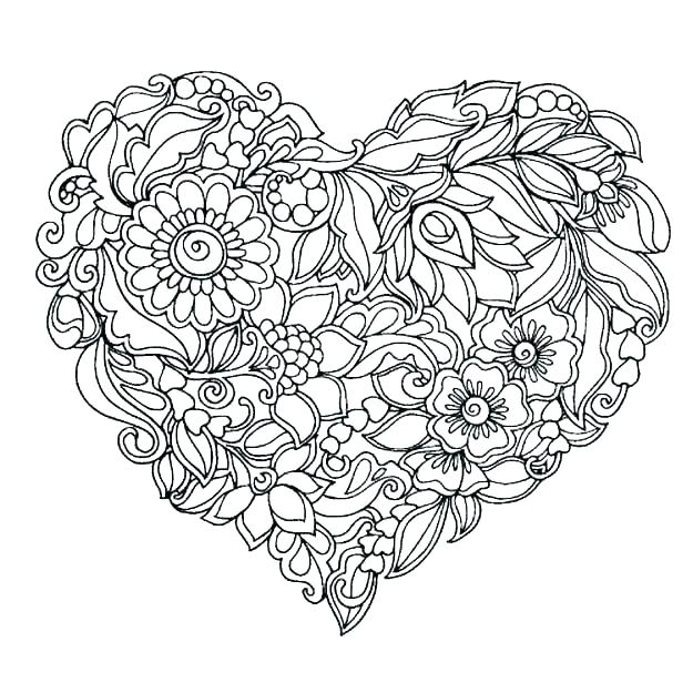heart coloring pages for adults