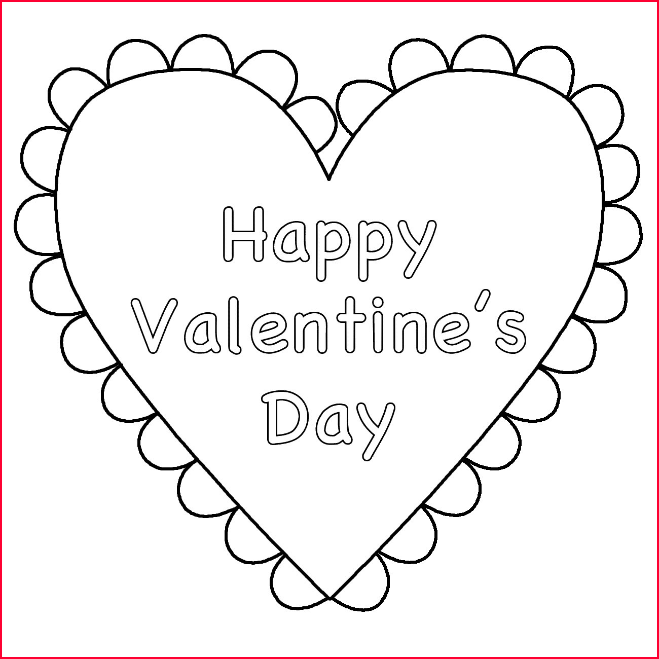 heart valentine coloring pages