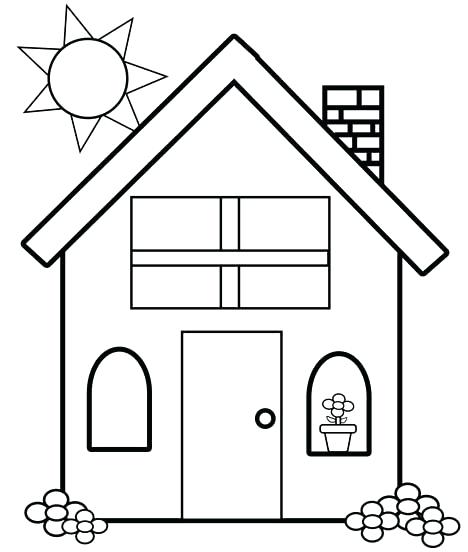 house coloring book pages